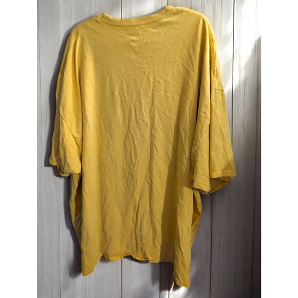 Hanes Tagless T-Shirt Big Mens PLus Size 5XL Yellow Gold Sleeve Preshrunk Cotton - Picture 2 of 3